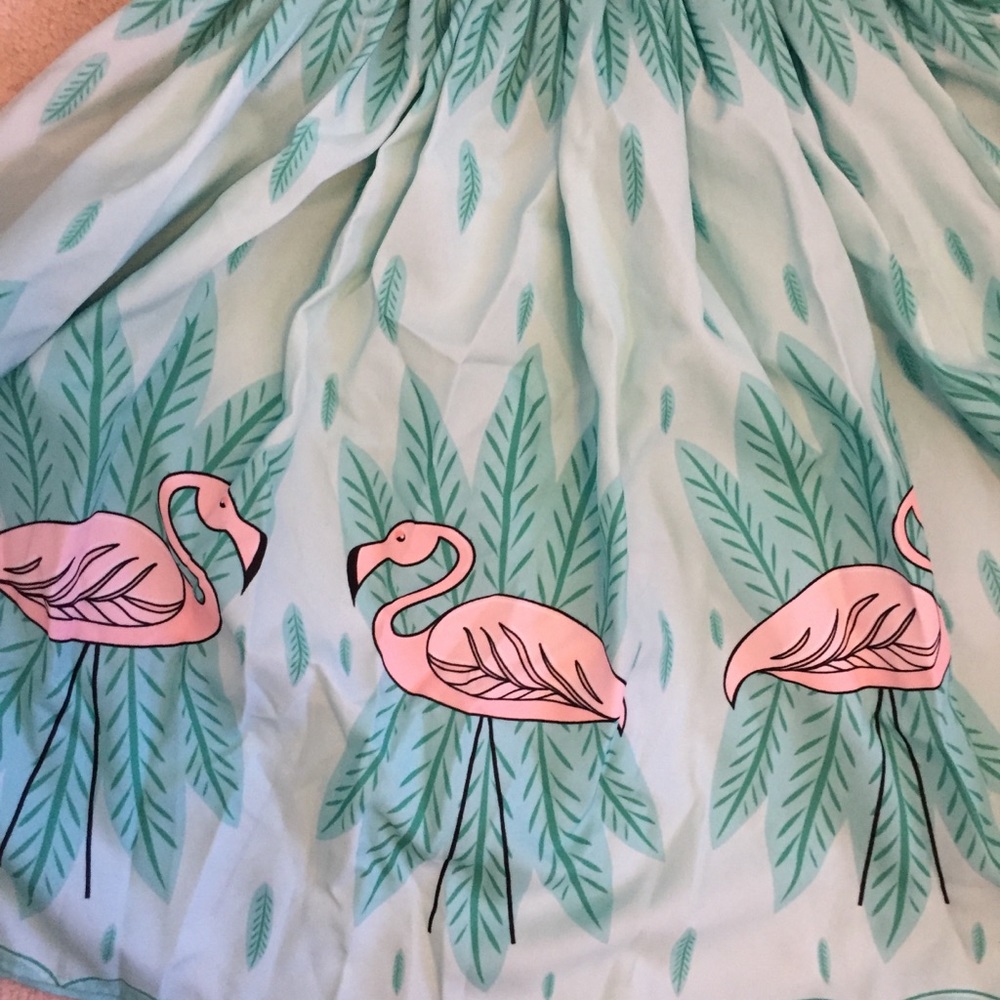 Pink Flamingos Circle Skirt by the Oblong Box Shop - Picture 2 of 8